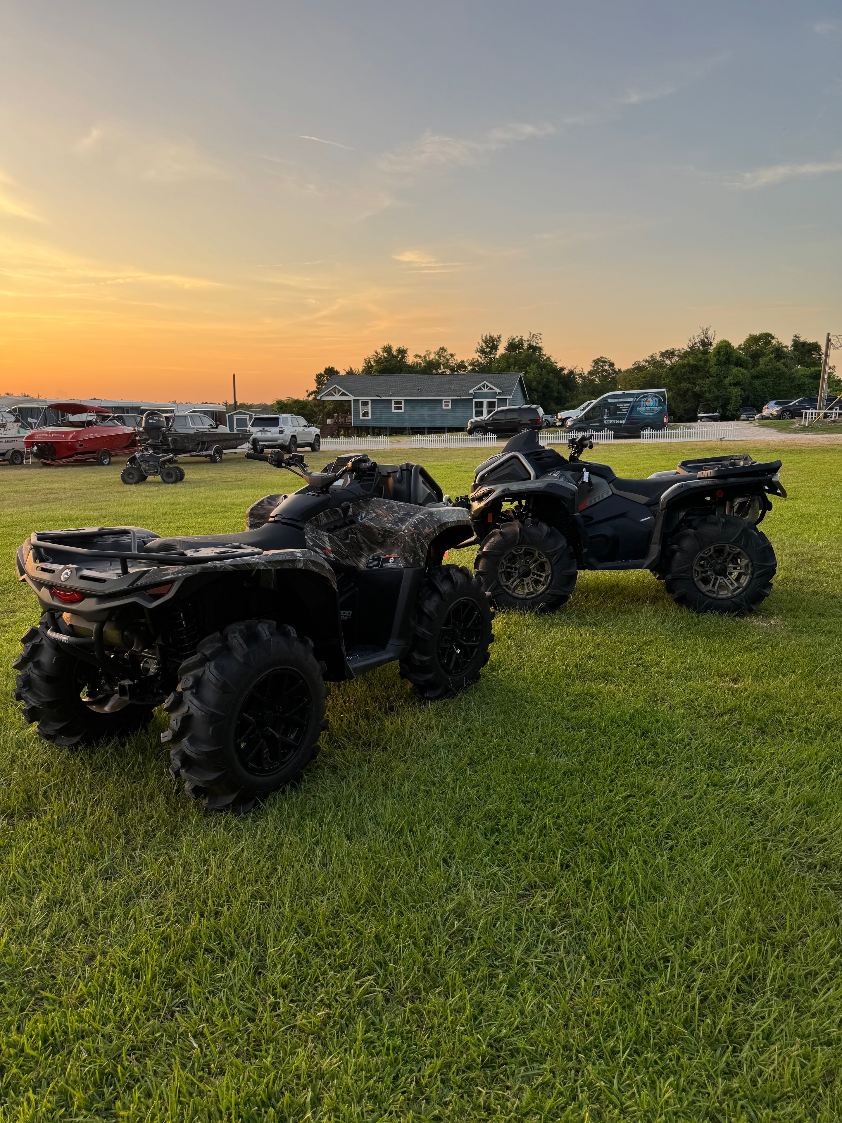 ATV lineup at sunset